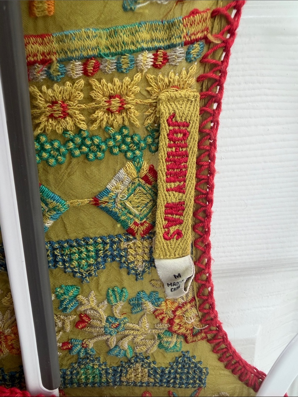 Johnny Was Olive Green Multicolor Embroidered Tunic - Picture 2 of 5